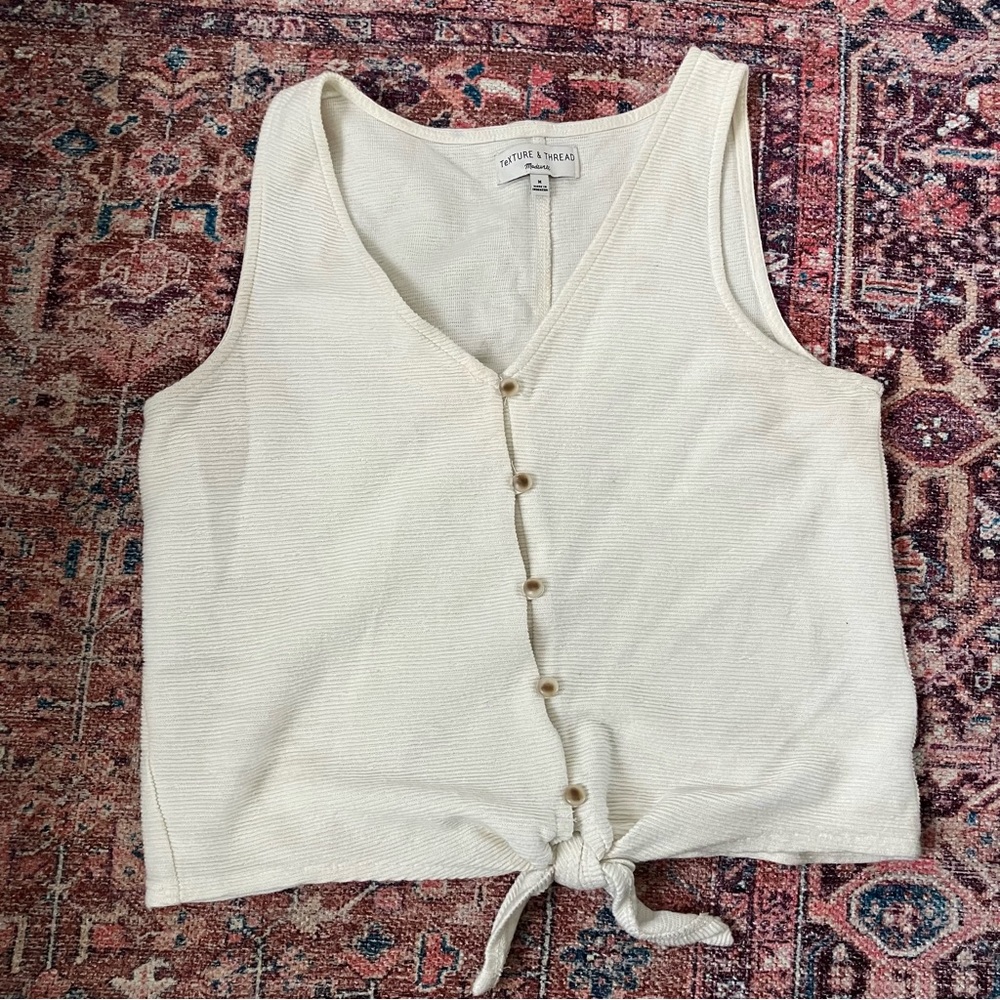Madewell Texture & Thread Tie-Front Tank Top.